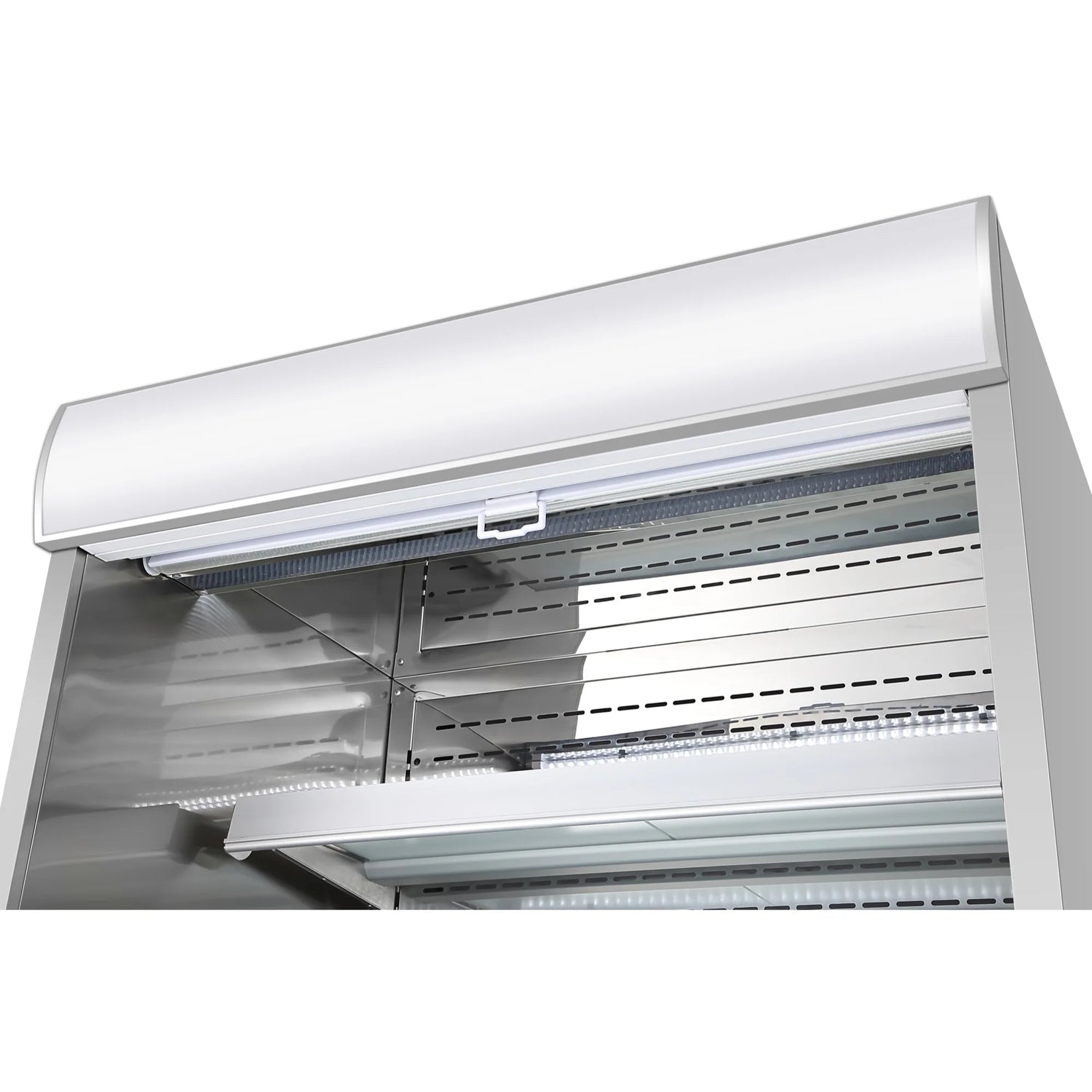 Open-Air Merchandiser Grab and Go Refrigerator in Stainless Steel 35.3 in, 18 cu ft.