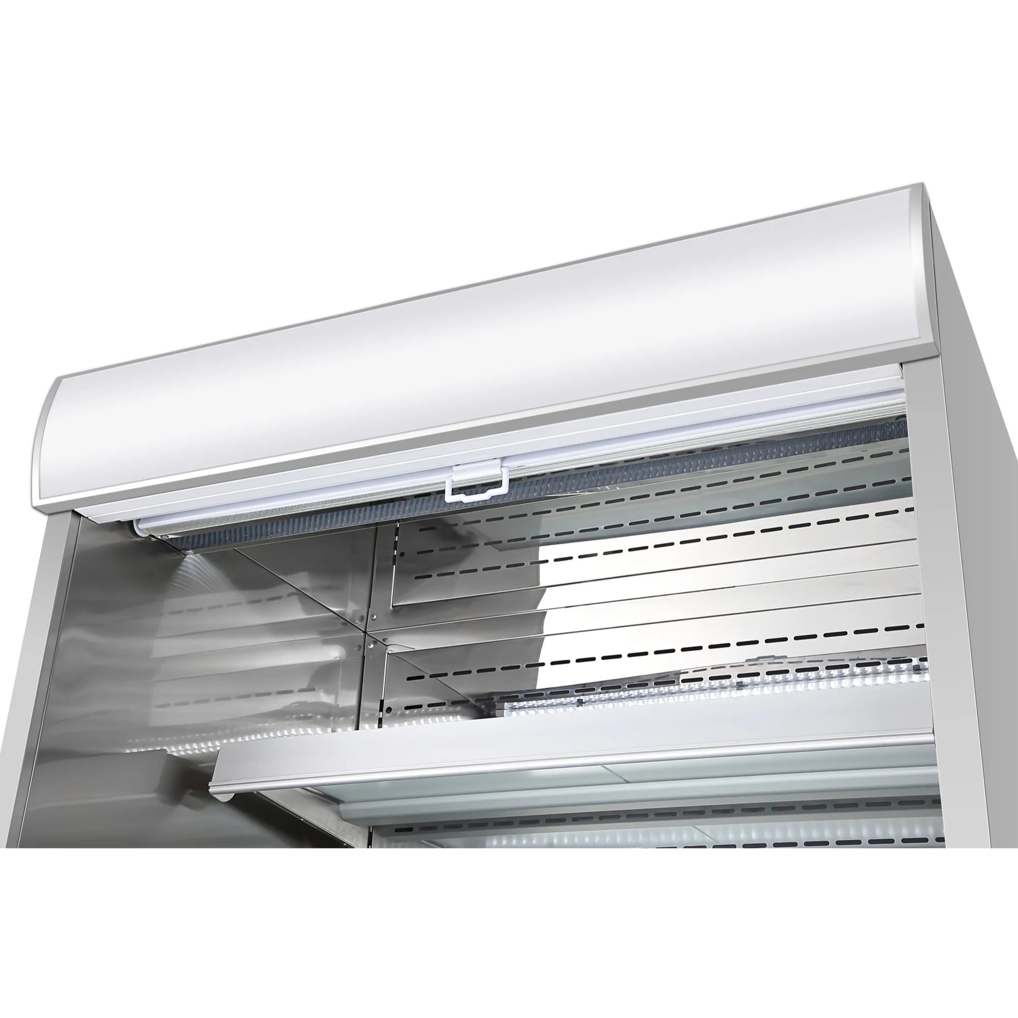 Open-Air Merchandiser Grab and Go Refrigerator in Stainless Steel 35.3 in, 18 cu ft.