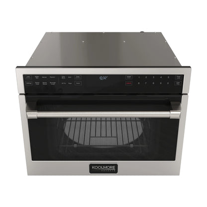 KoolMore Reserve 24 in. Built-In Microwave Convection Oven with Air Fry, 3-in-1 Combo, Sensor Cook, Soft-Close Door, 1.6 cu. ft. in Stainless Steel