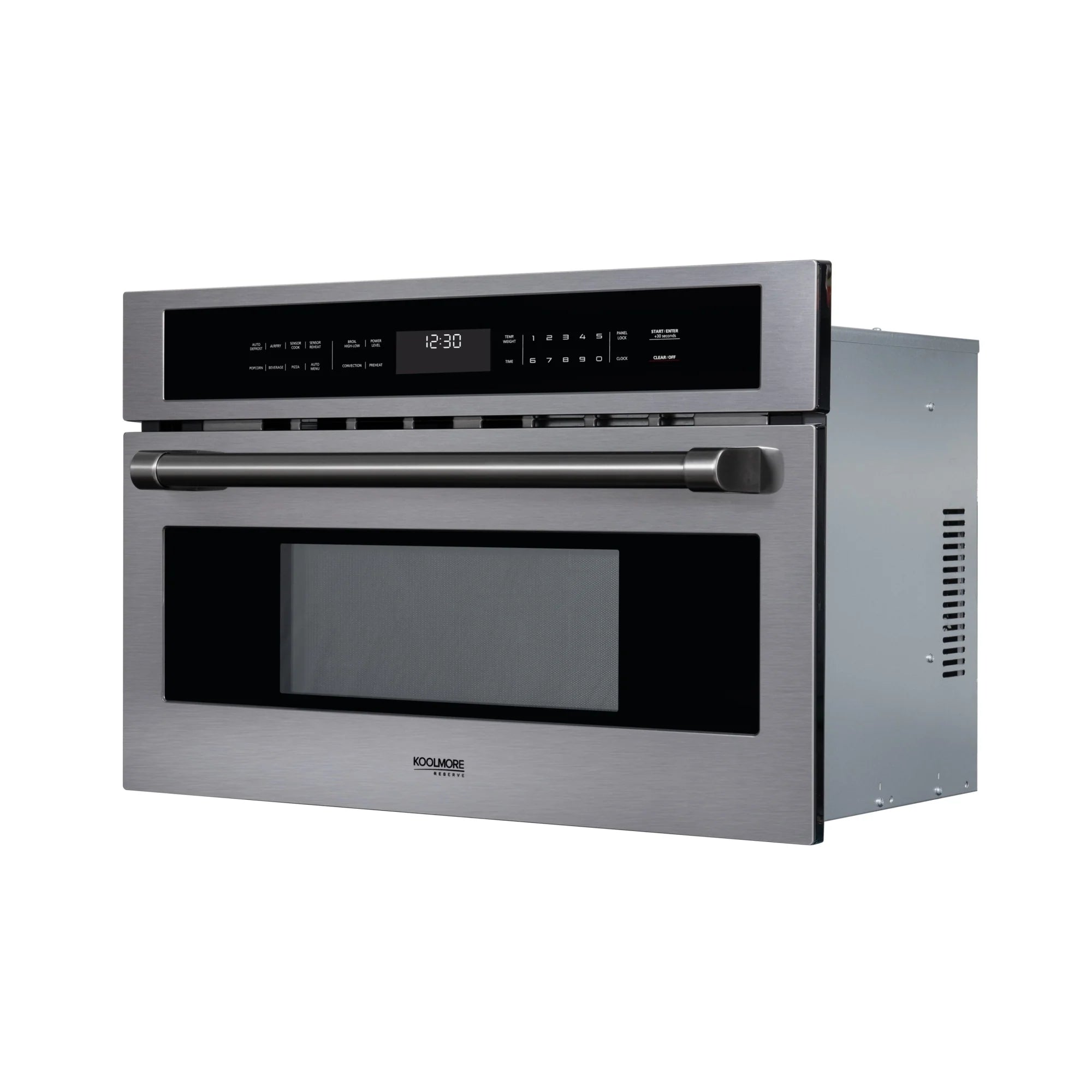 KoolMore Reserve 30 in. Stainless Steel Built-in Convection Microwave Oven with Speed and Sensor Cooking, 1.6 Cu. Ft. in Black