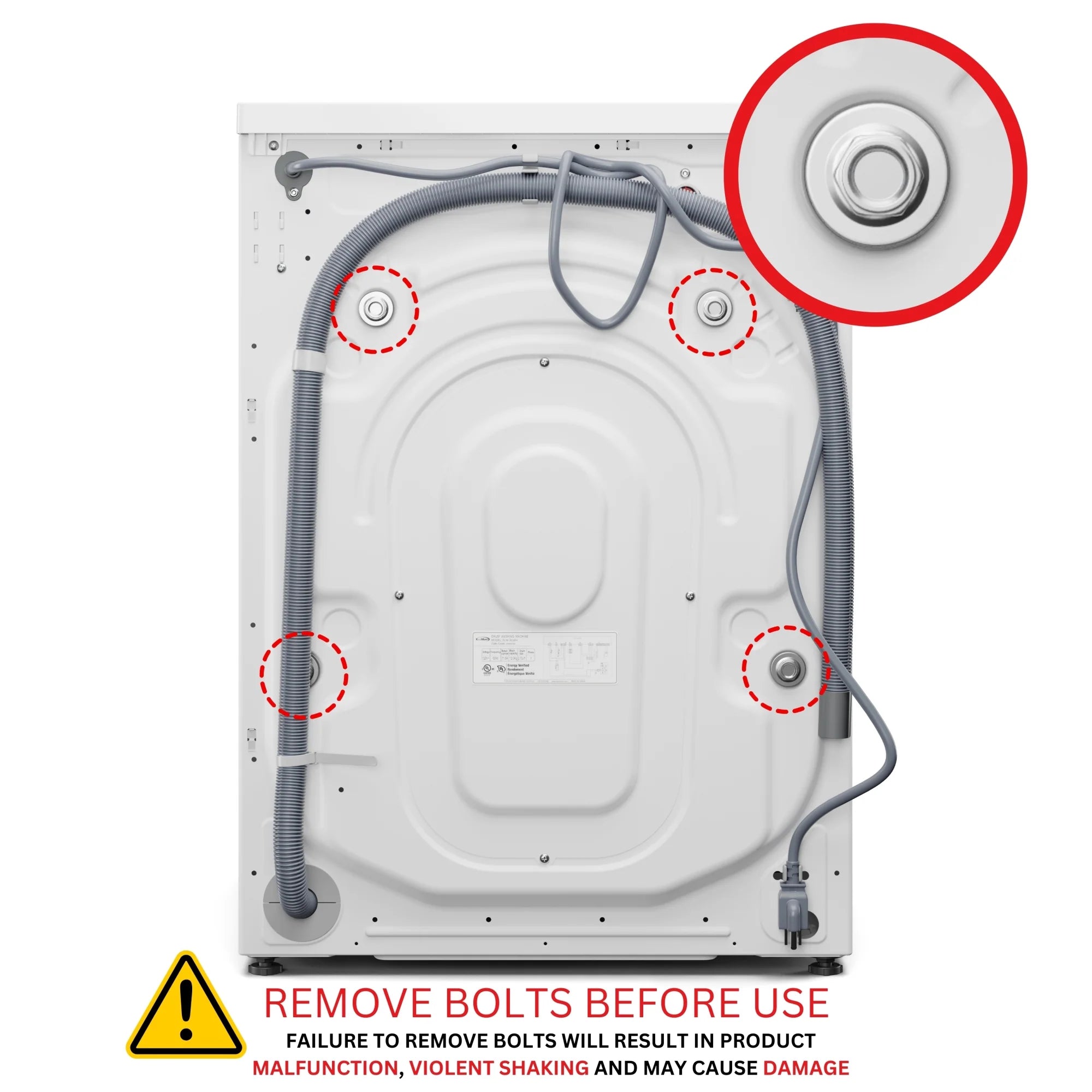 Stackable Front Load Compact Washing Machine in White 2.7 cu. ft.