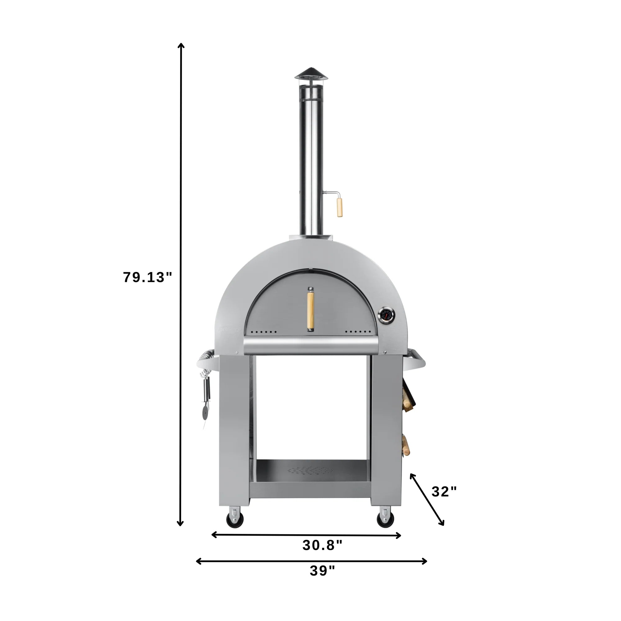 KoolMore Outdoor Kitchen Series Modular Kitchen with a Dual Fuel Pizza Oven, Refrigerator and Cabinet, Sink, 30 in. BBQ Grill And Grill Cabinet in Stainless-Steel