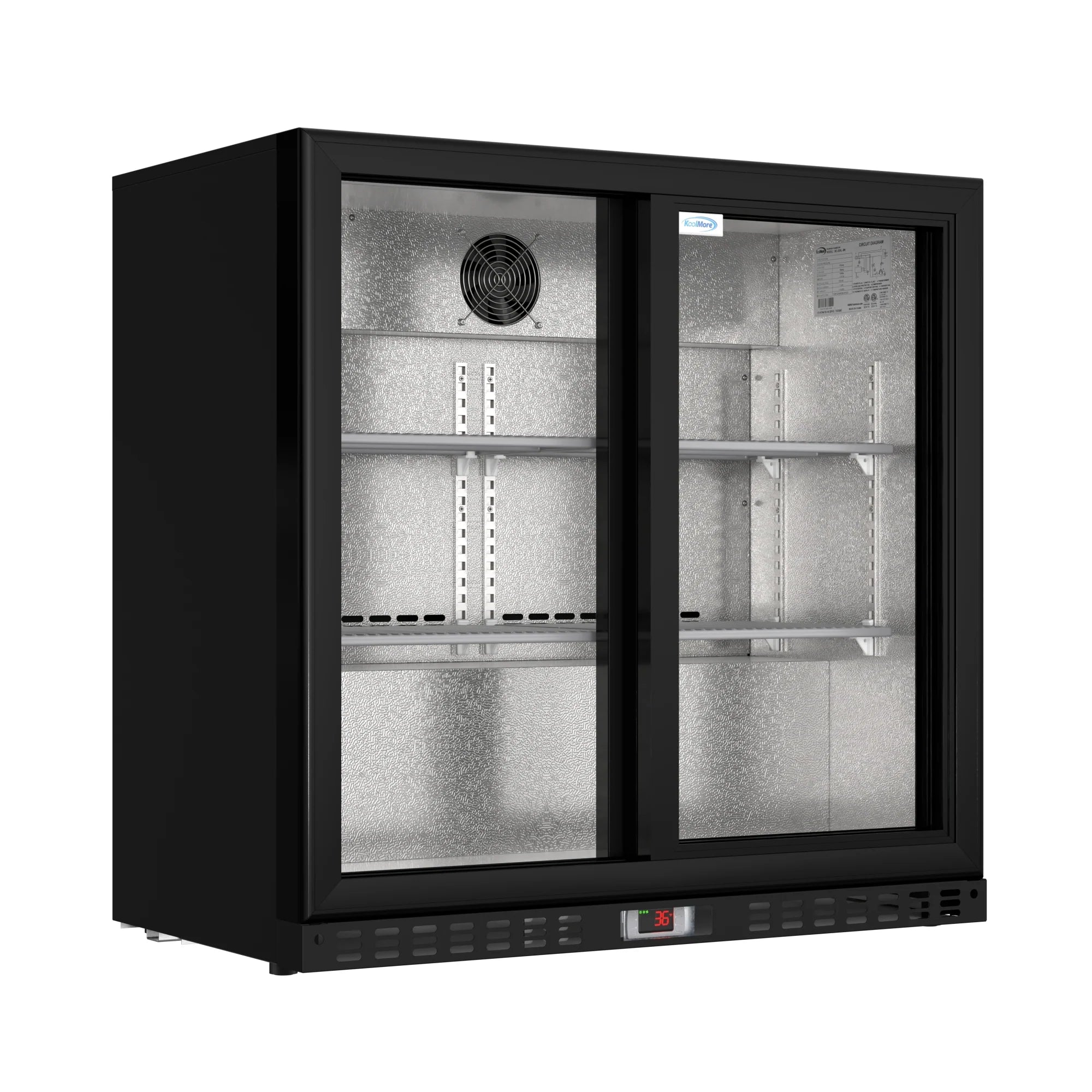 Two-Door Back Bar Refrigerator - 7.4 Cu Ft. 35 In.