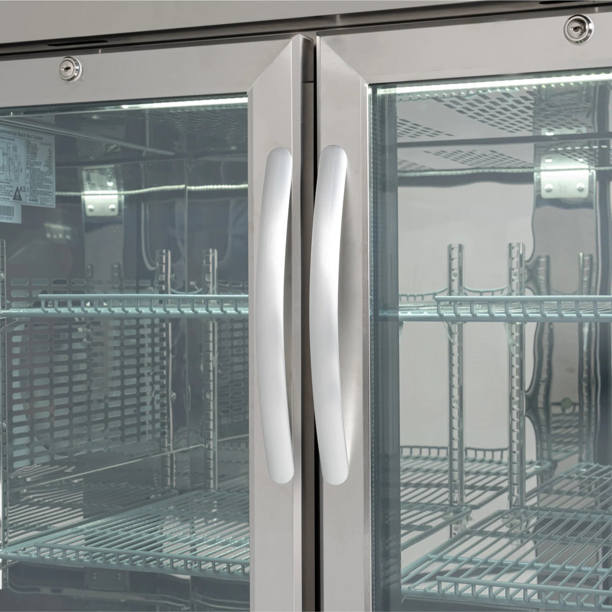 72" 3-Door Back Bar Cooler – 18 Cu. Ft LED Fridge