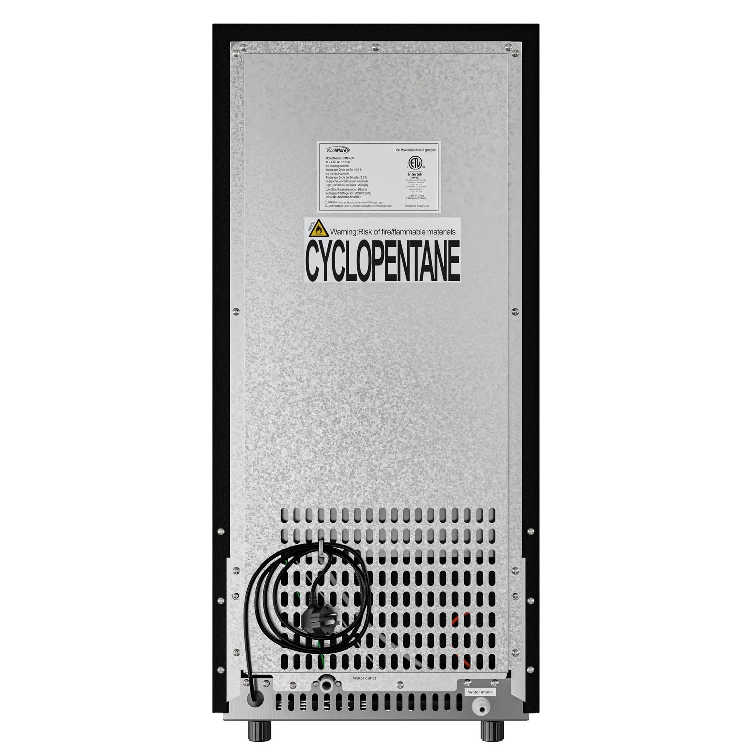 Stainless-Steel Built-In/Free-Standing Ice Maker, 75lbs/24h, 15 In.