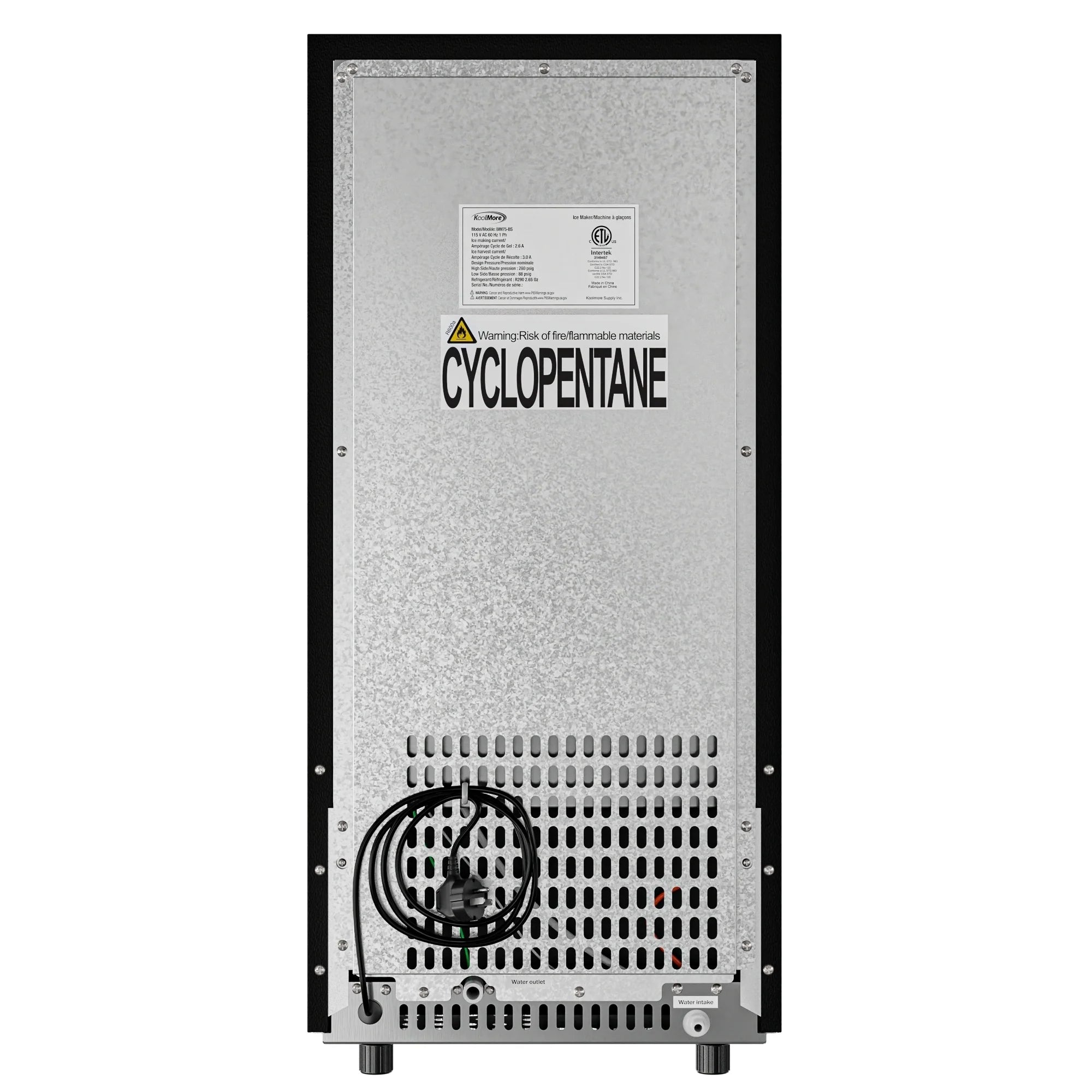 Stainless-Steel Built-In/Free-Standing Ice Maker, 75lbs/24h, 15 In.