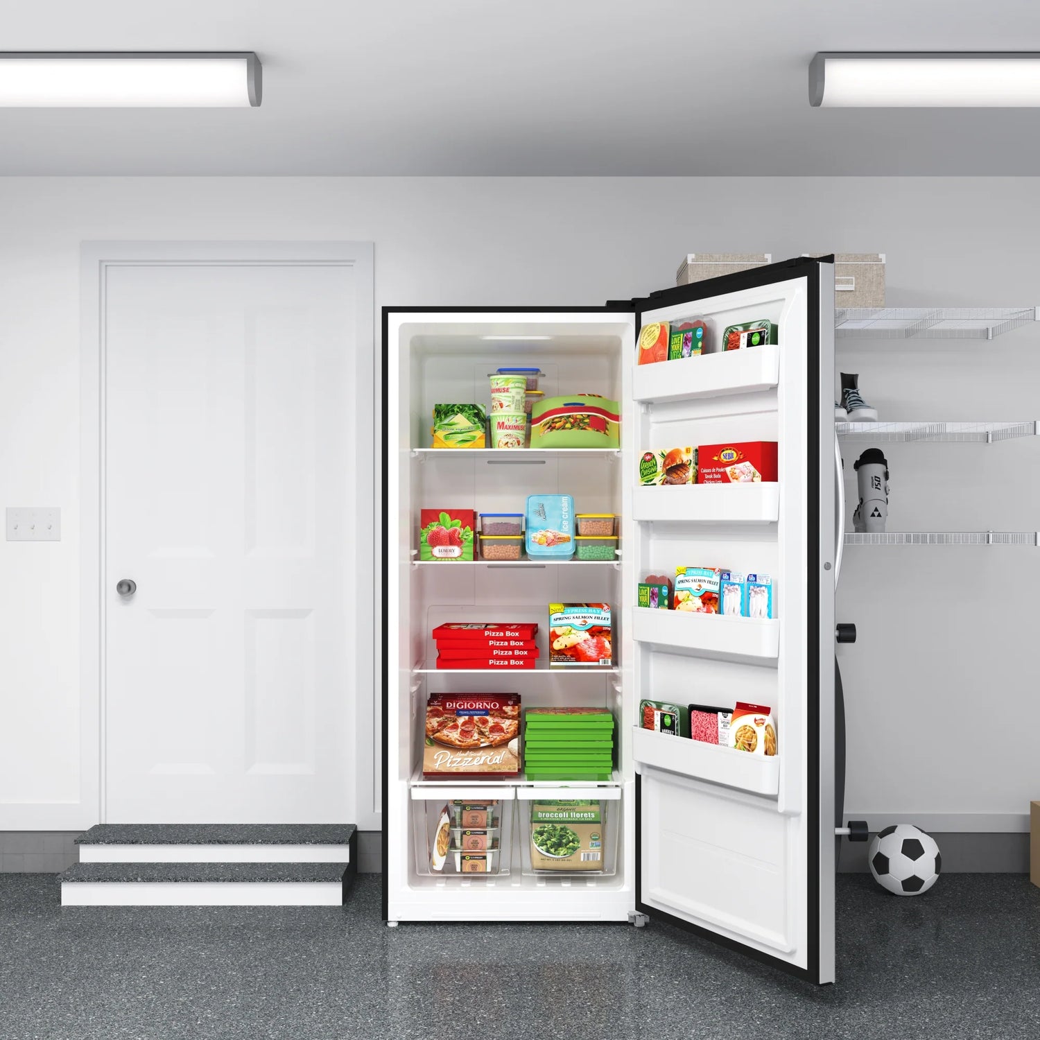 Upright Convertible Refrigerator/Freezer in Silver, 21 cu. ft.