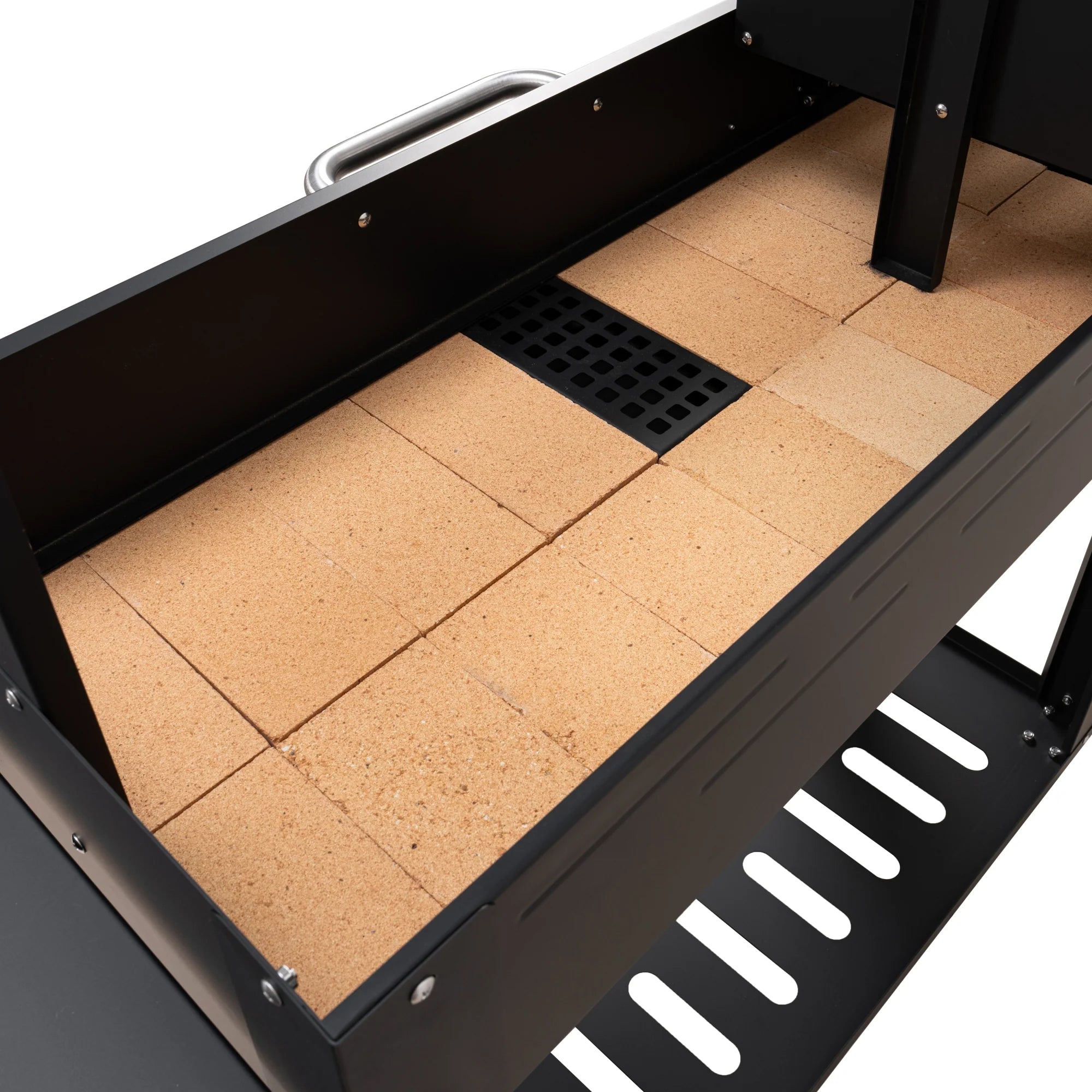 Argentine Charcoal Grill with Interchangeable V-Grates, Outdoor BBQ, in Black, 54 In.