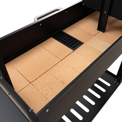 Argentine Charcoal Grill with Interchangeable V-Grates, Outdoor BBQ, in Black, 54 In.