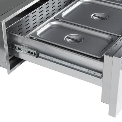 Warming Drawer with Three Compartments in Stainless-Steel, 30 In.