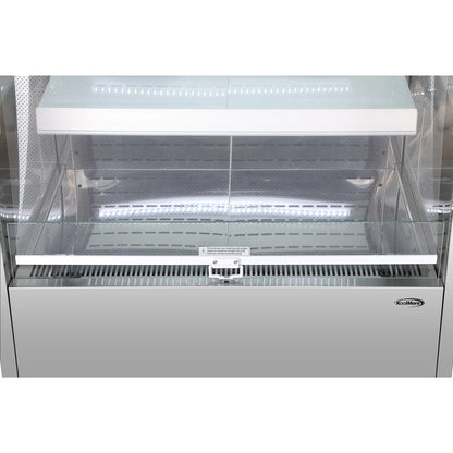 Open-Air Merchandiser Grab and Go Refrigerator in Stainless Steel 35.3 in, 18 cu ft.