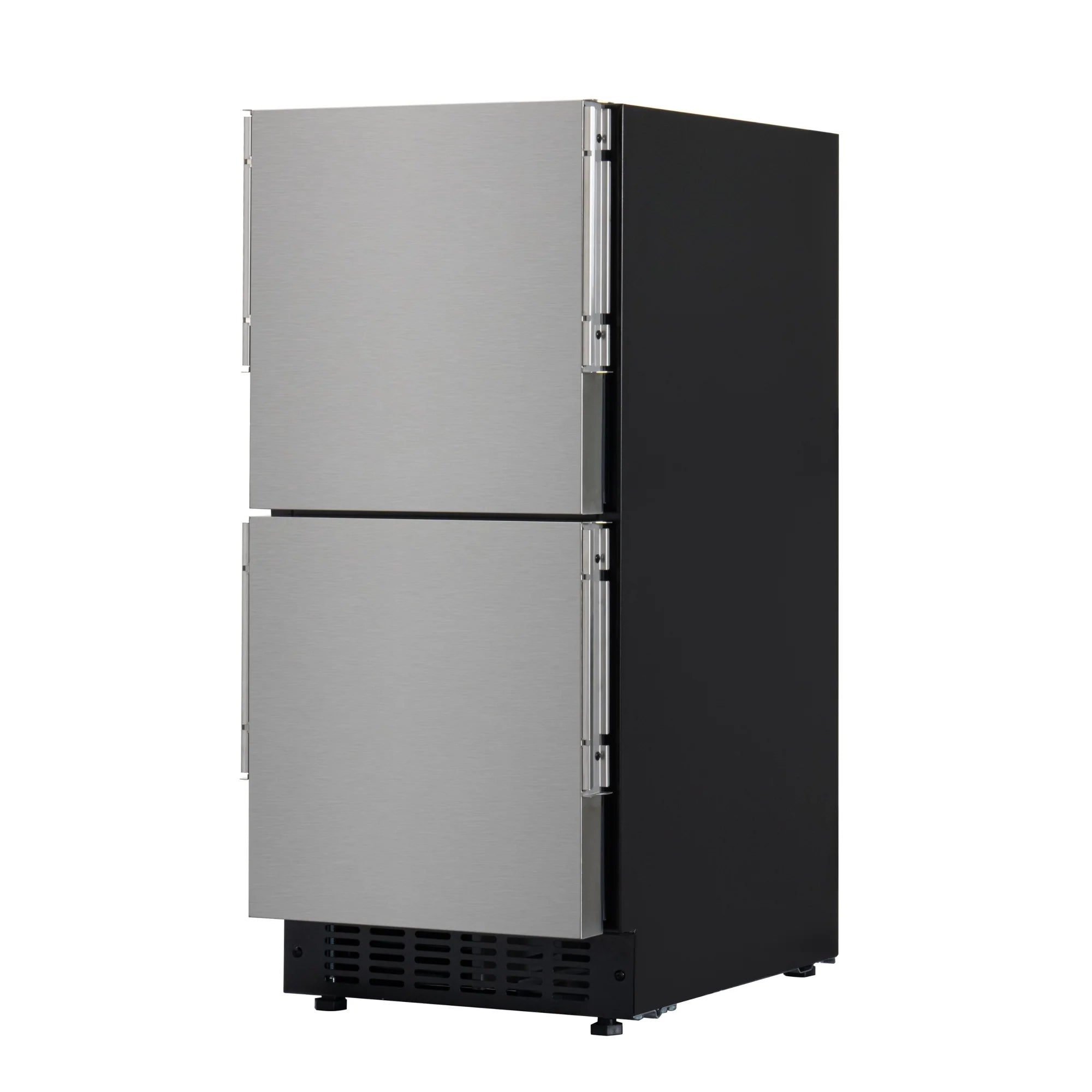 Panel Ready Built-in Double Refrigerator, Frost-Free Undercounter Fridge with Digital Temperature Control and Stainless-Steel Drawers, 15 In.