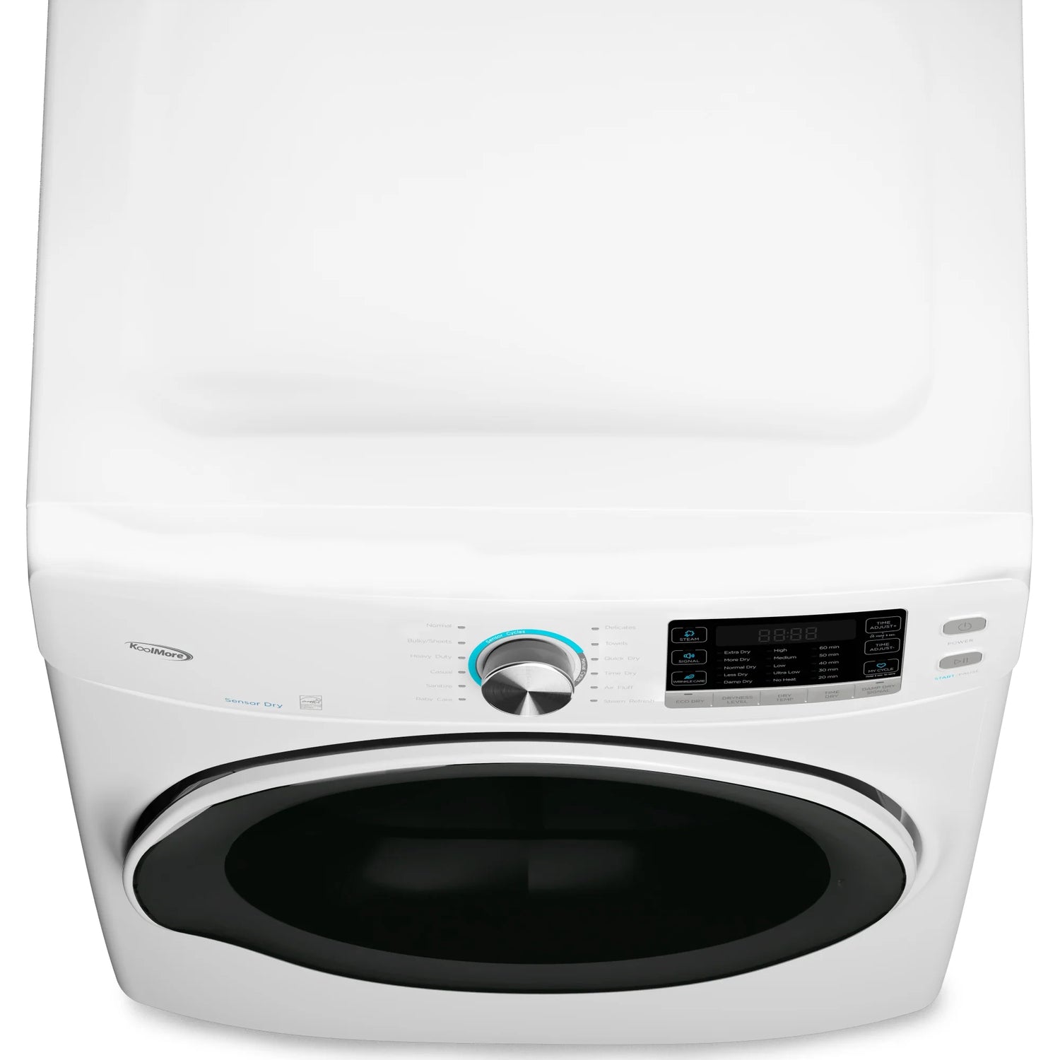 Large Capacity Stackable Vented Electric Front Load Dryer in White, 240V, 8 cu, ft.