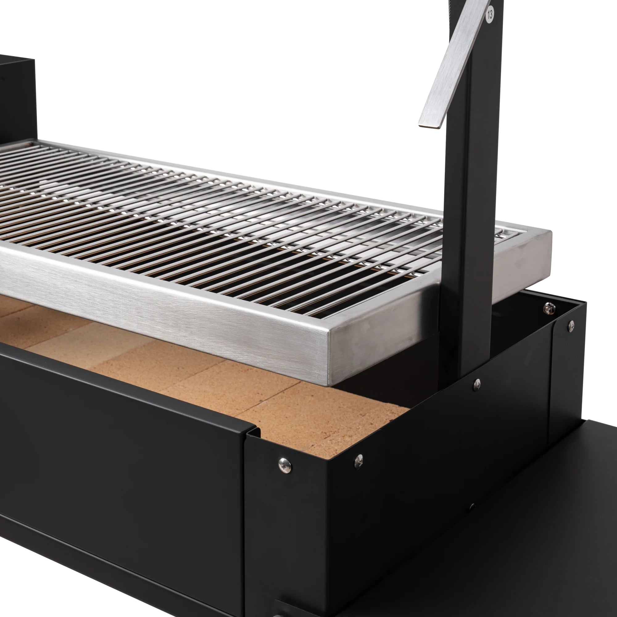 Argentine Charcoal Grill, Adjustable Grate Outdoor BBQ, in Black, 54 In.