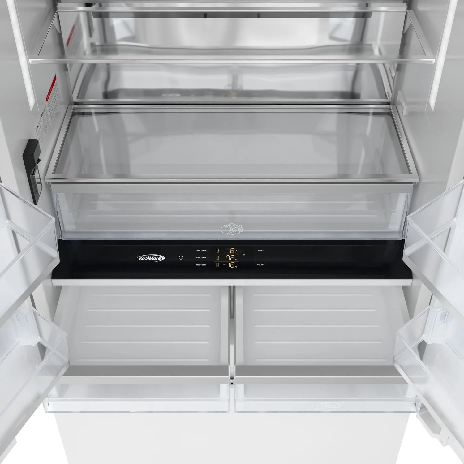 KoolMore Reserve 36 In. Panel Ready French Door Refrigerator with Ice Maker and Water Dispenser, Frost Free, 19.6 Cu. Ft.