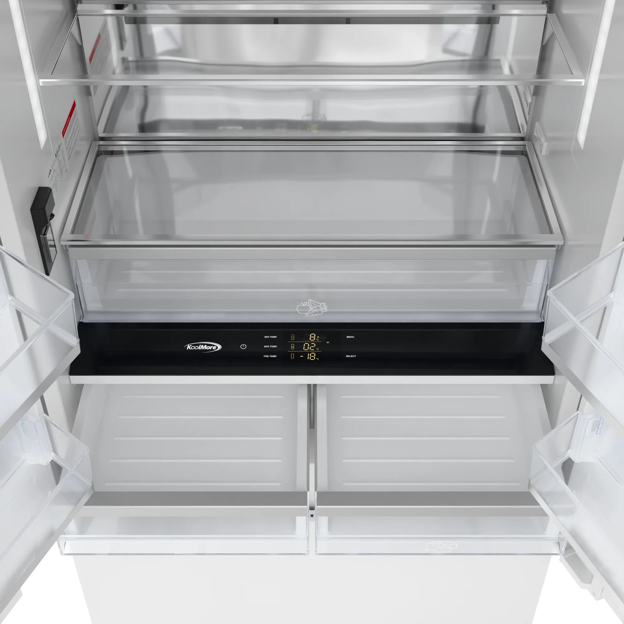 KoolMore Reserve 36 In. Panel Ready French Door Refrigerator with Ice Maker and Water Dispenser, Frost Free, 19.6 Cu. Ft.
