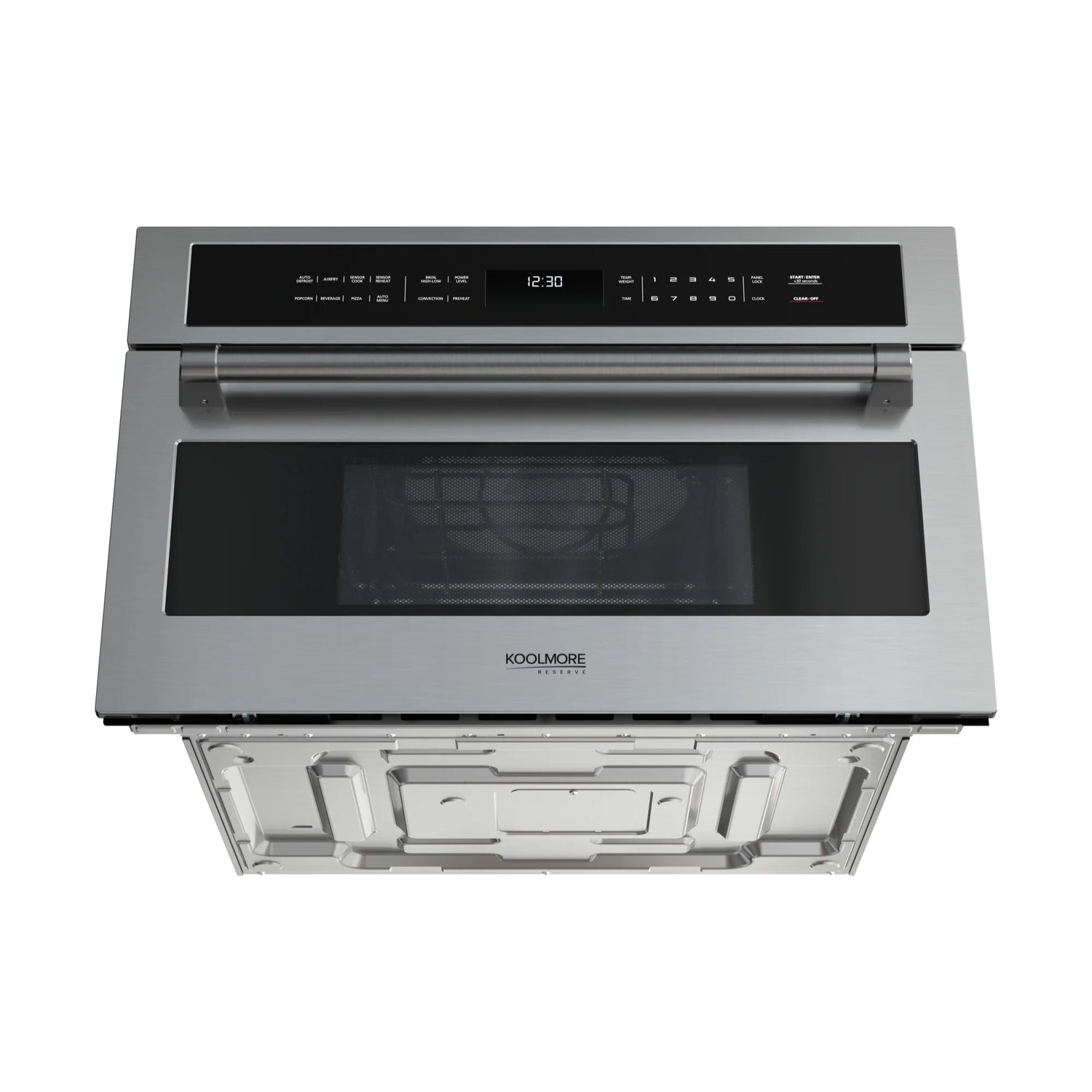 KoolMore Reserve 30 in. Stainless Steel Built-in Convection Microwave Oven with Speed and Sensor Cooking, 1.6 Cu. Ft. in Black