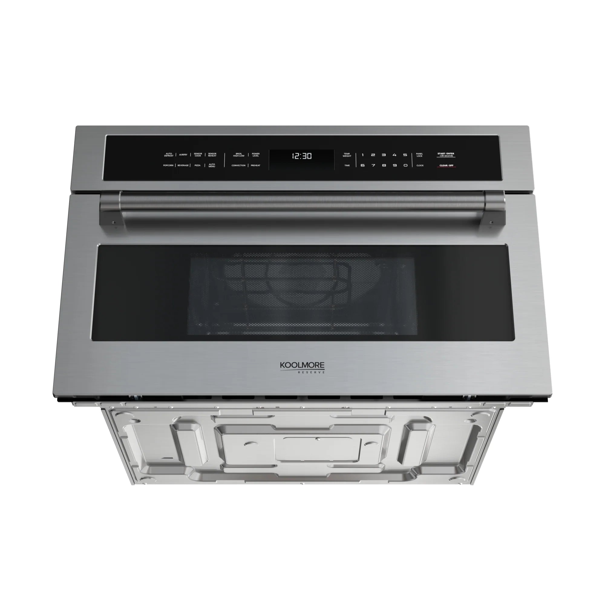 KoolMore Reserve 30 in. Stainless Steel Built-in Convection Microwave Oven with Speed and Sensor Cooking, 1.6 Cu. Ft. in Black