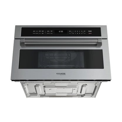 KoolMore Reserve 30 in. Stainless Steel Built-in Convection Microwave Oven with Speed and Sensor Cooking, 1.6 Cu. Ft. in Black