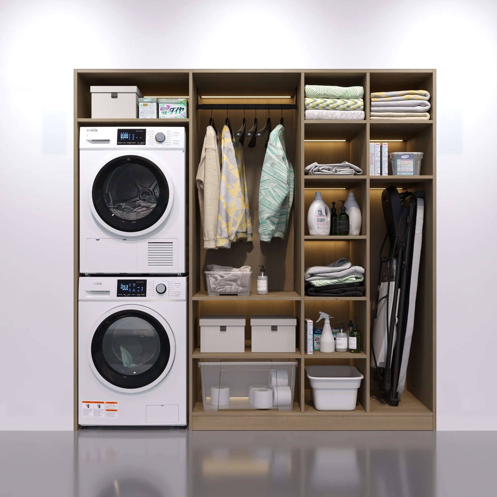 Stackable Front Load Compact Washing Machine in White 2.7 cu. ft.