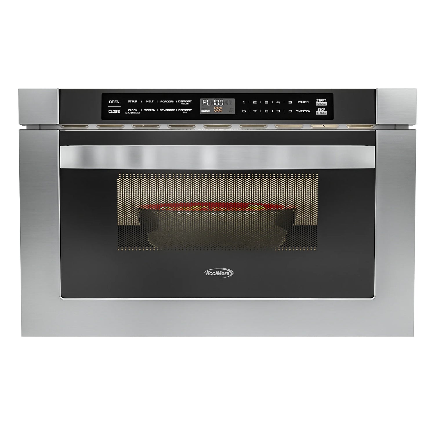 Stainless-Steel Microwave Drawer, Wall-Mounted with Flat Bottom,1.2 Cu. Ft., 24 In.