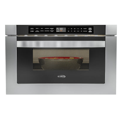 Stainless-Steel Microwave Drawer, Wall-Mounted with Flat Bottom,1.2 Cu. Ft., 24 In.