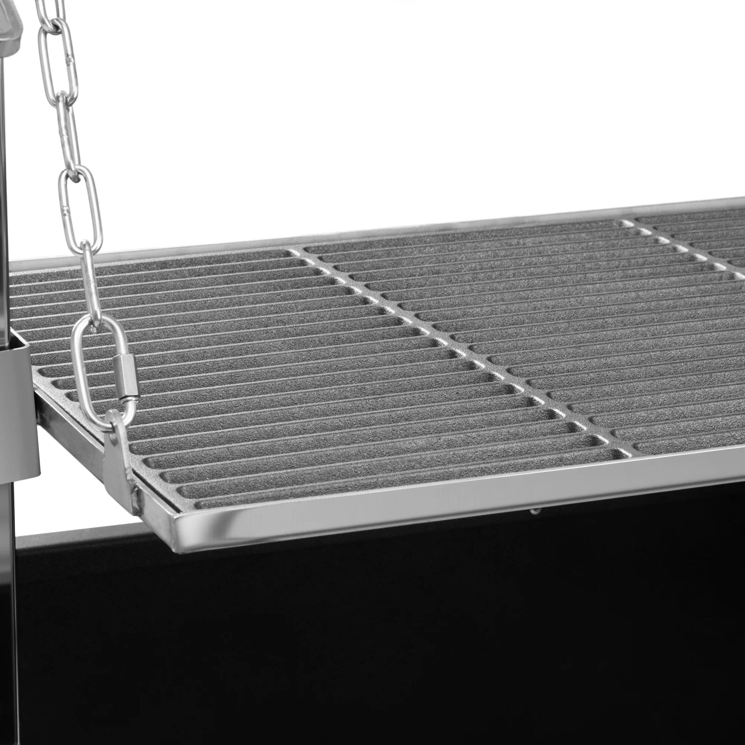 Argentine Santa Maria Charcoal and Wood Grill, Adjustable Outdoor BBQ, in Black, 92 In.