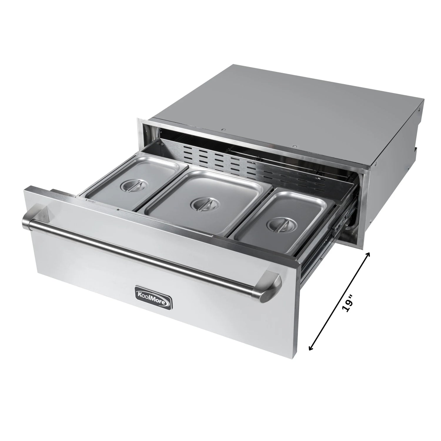 Warming Drawer with Three Compartments in Stainless-Steel, 30 In.