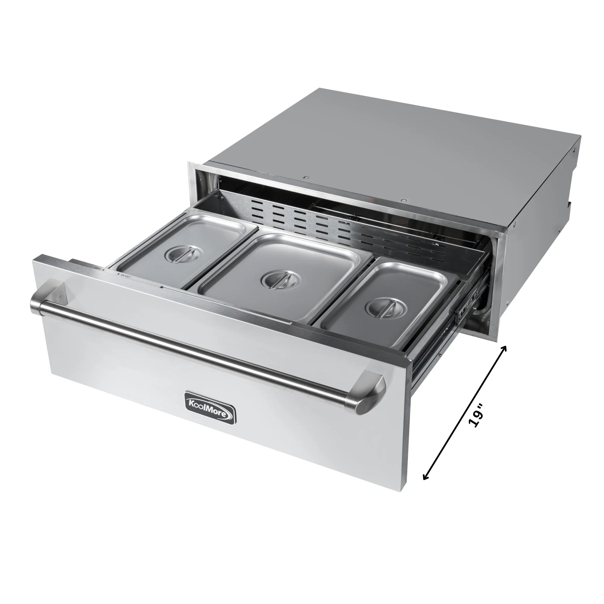 Warming Drawer with Three Compartments in Stainless-Steel, 30 In.
