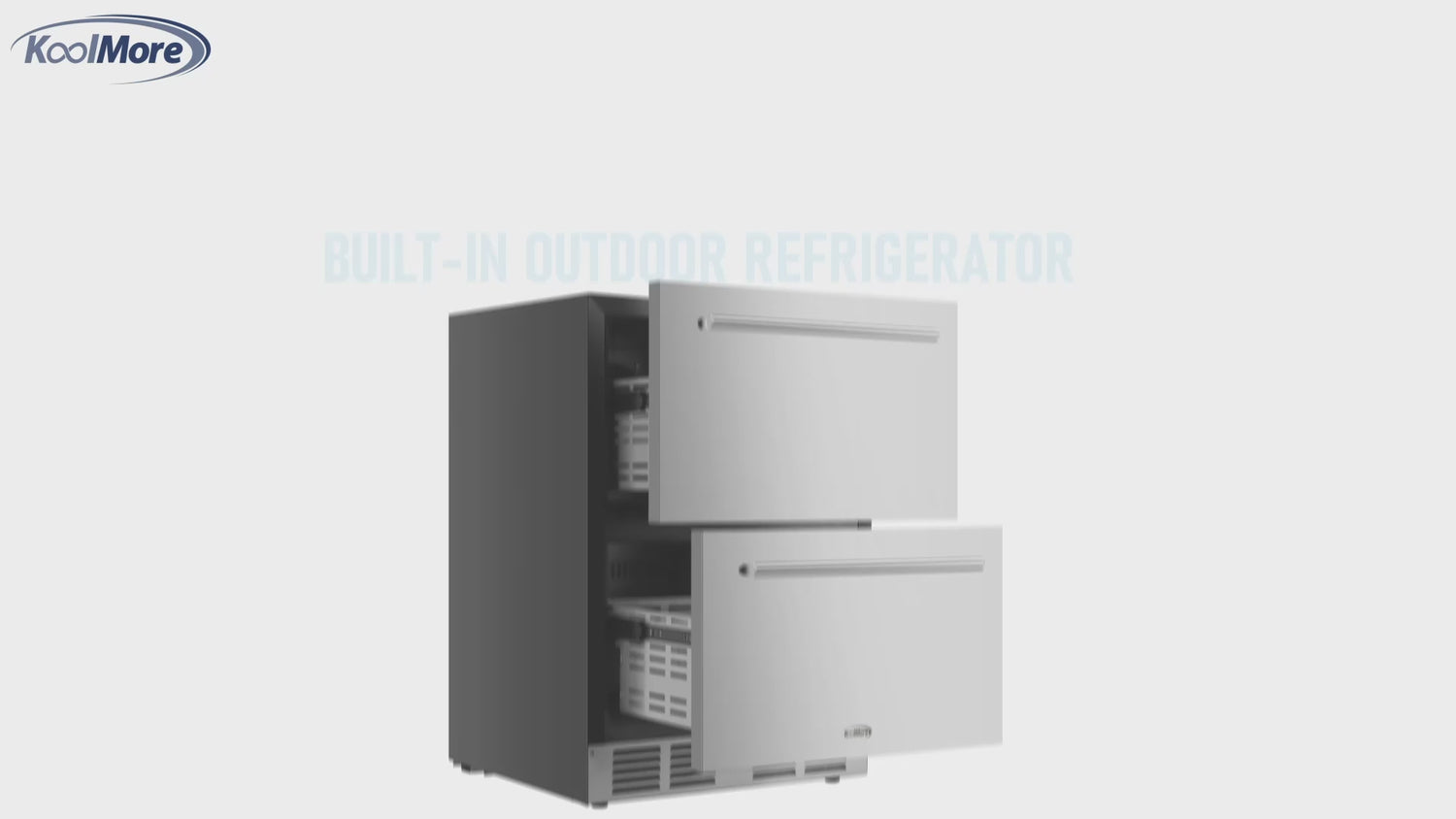 Built-in Two-Drawer Outdoor Refrigerator in Stainless-Steel, 24 In.